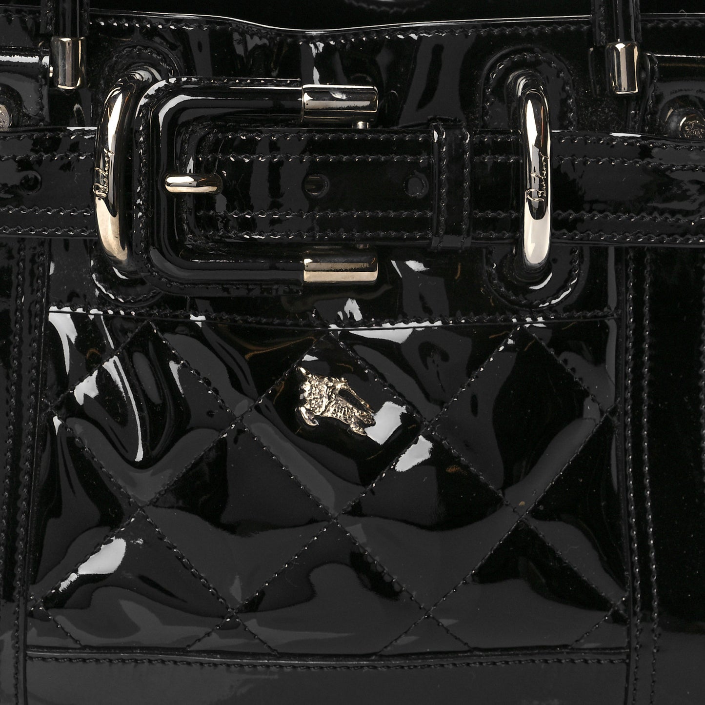 Patent Quilted Beaton Black