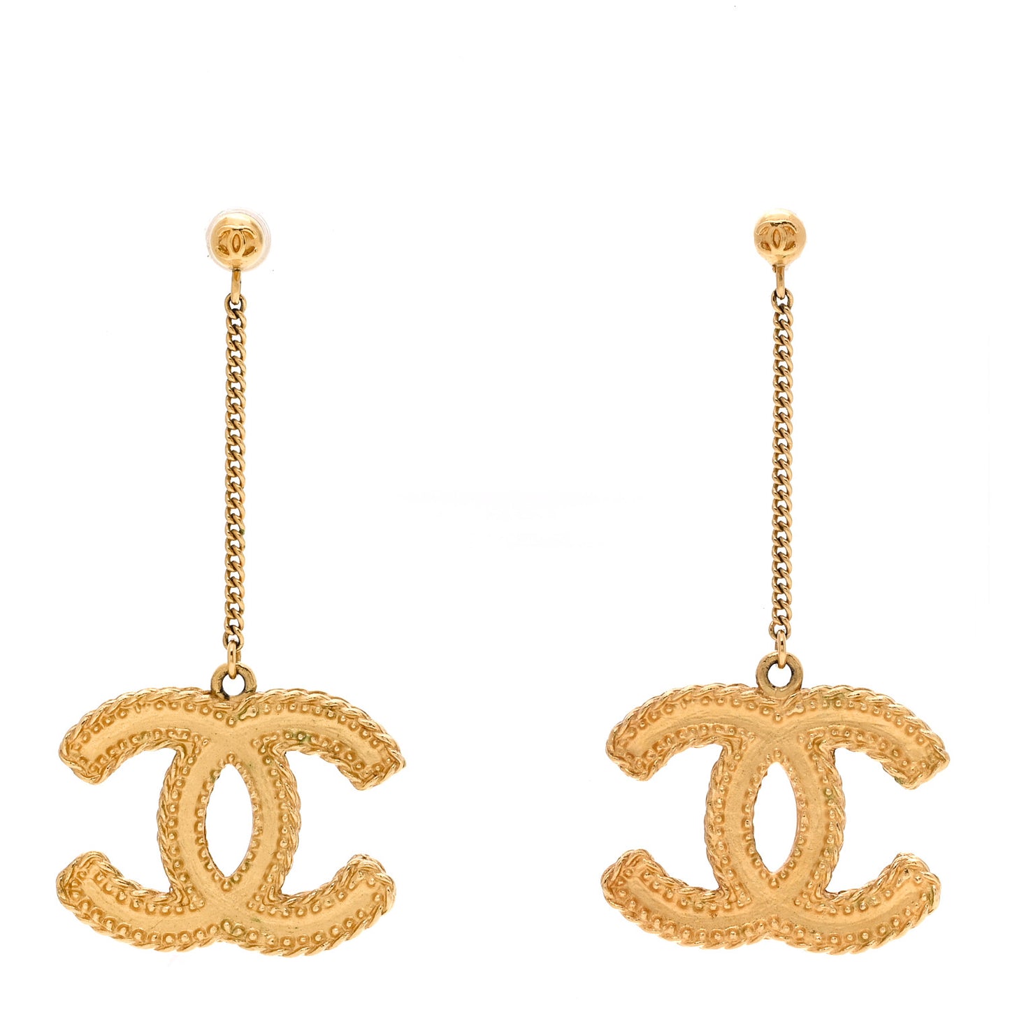 CC Drop Earrings Matte Gold