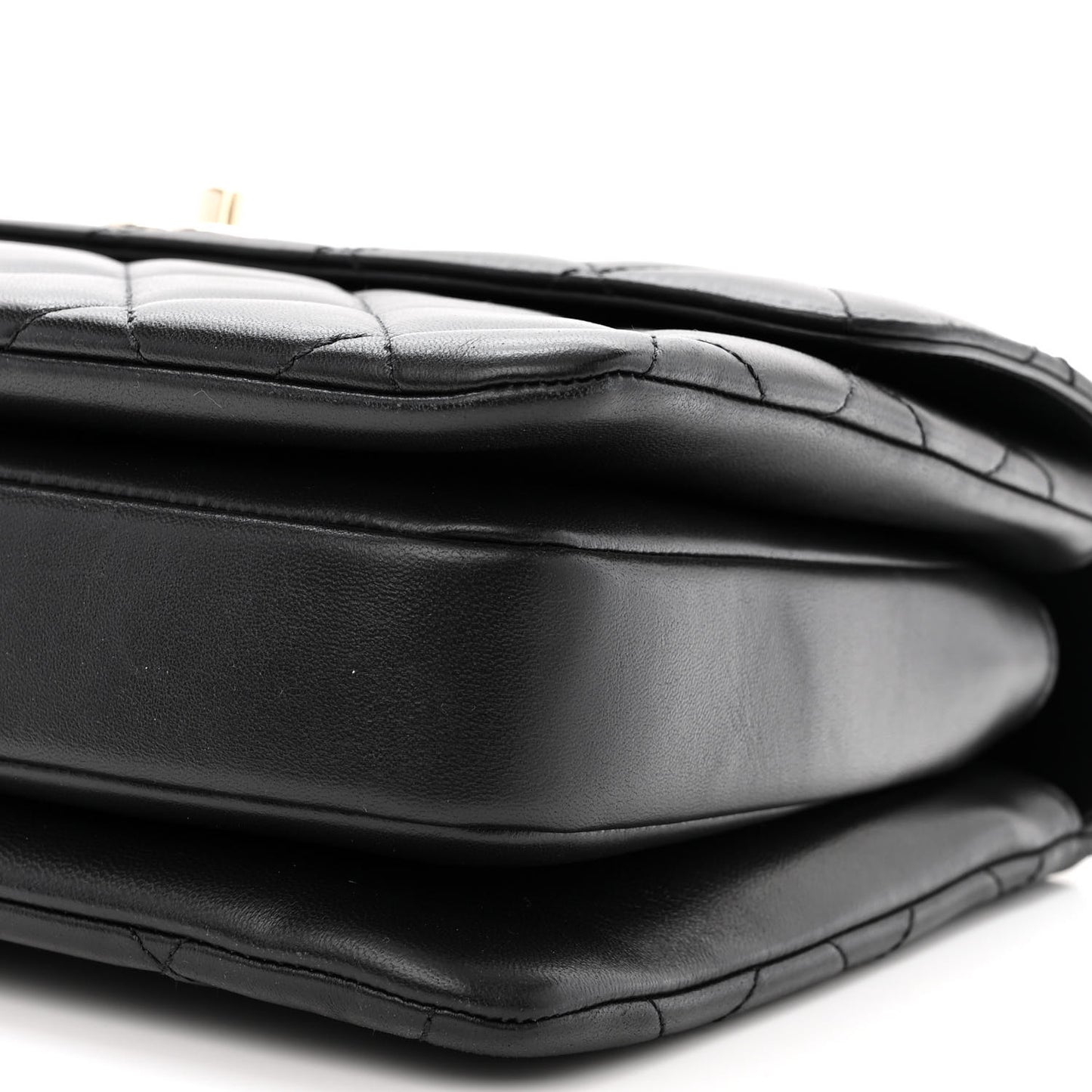 Lambskin Quilted Medium Trendy CC Flap Dual Handle Bag Black