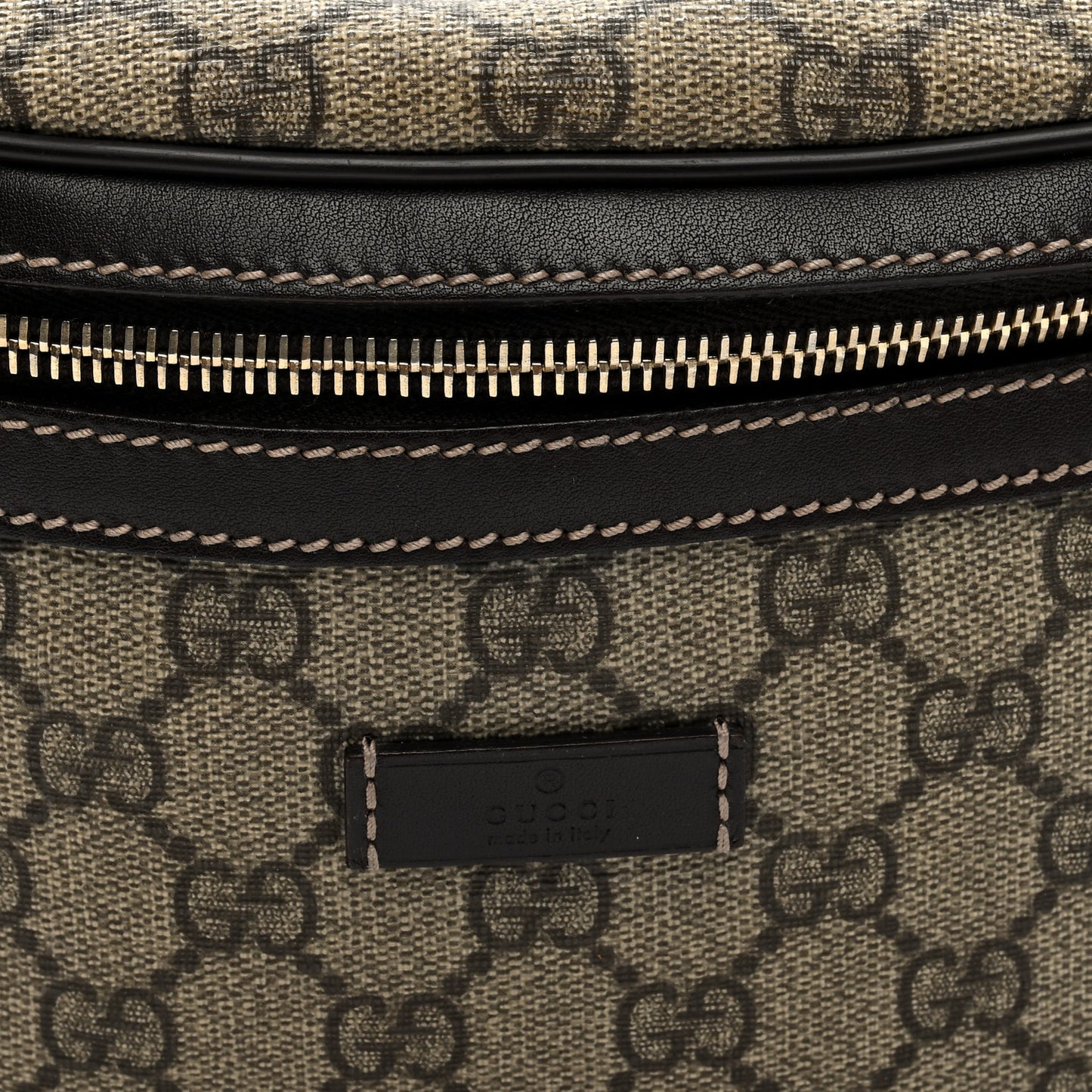 GG Supreme Monogram Belt Bag Dark Brown