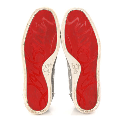 Christian Louboutin Glitter Calfskin Vieira Flat Sneakers 40.5 Silver 6 of 10