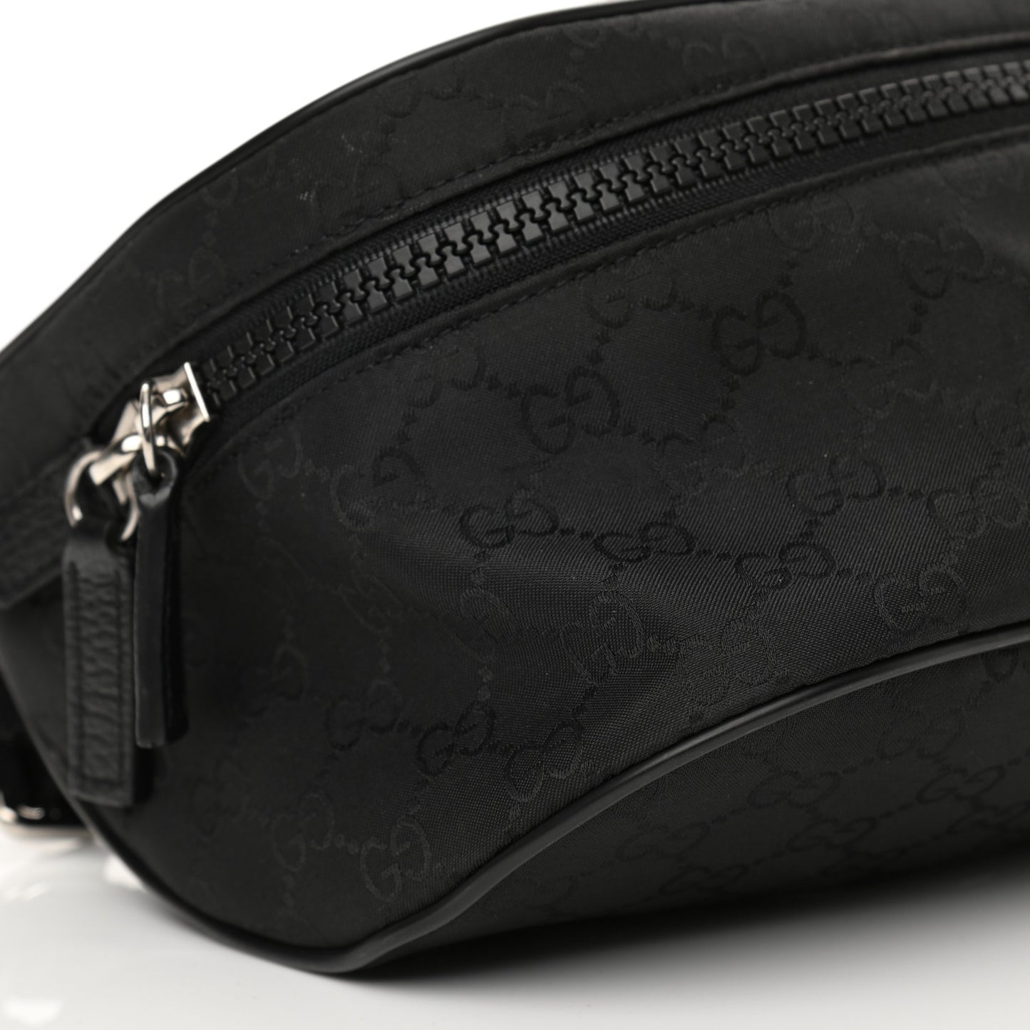 Nylon Monogram Fanny Pack Belt Bag Black