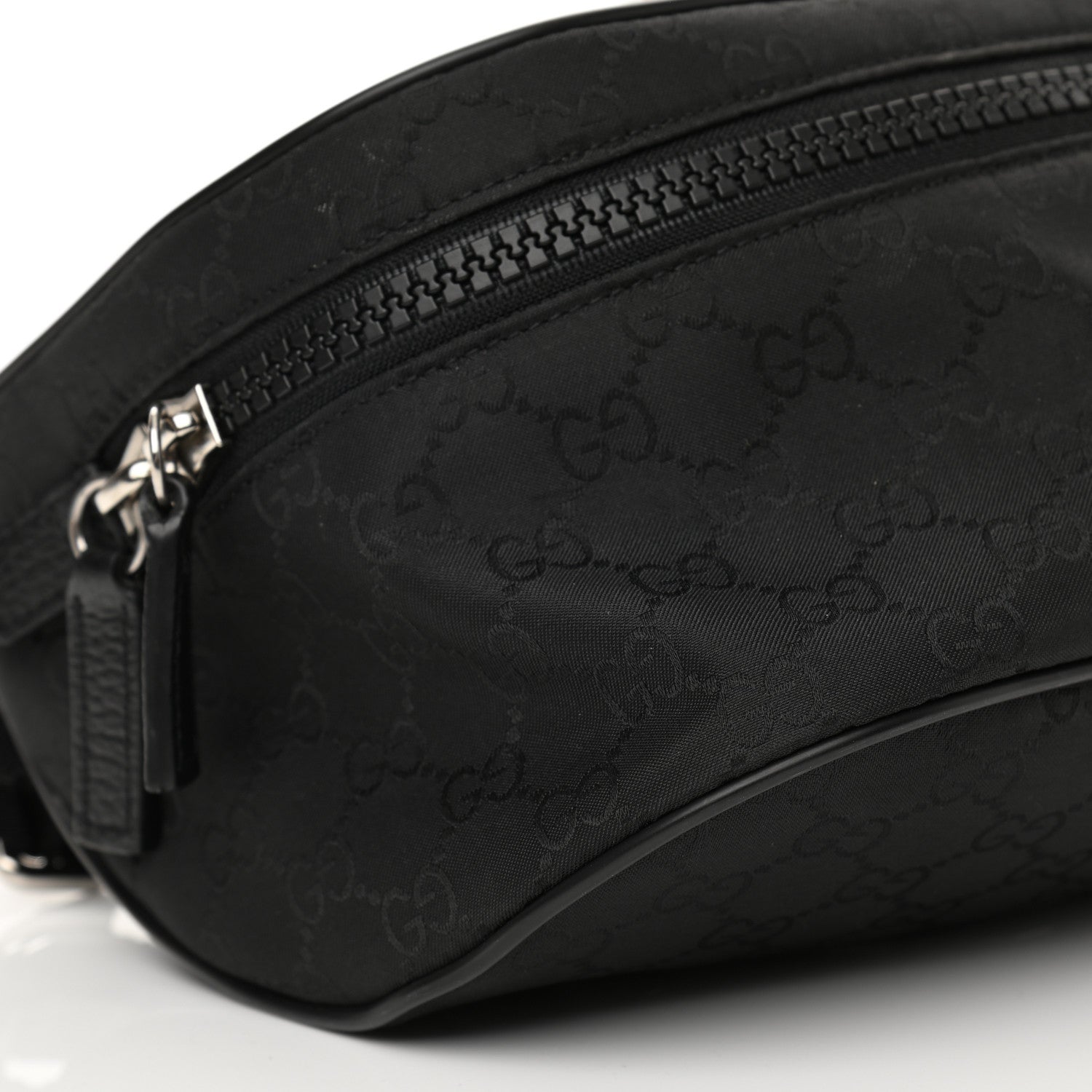 Gucci Nylon Monogram Fanny Pack Belt Bag Black 8 of 12