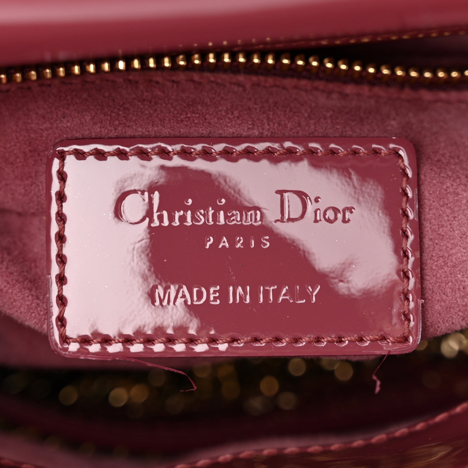 Christian Dior Patent Cannage Mini Lady Dior Dark Pink 6 of 11