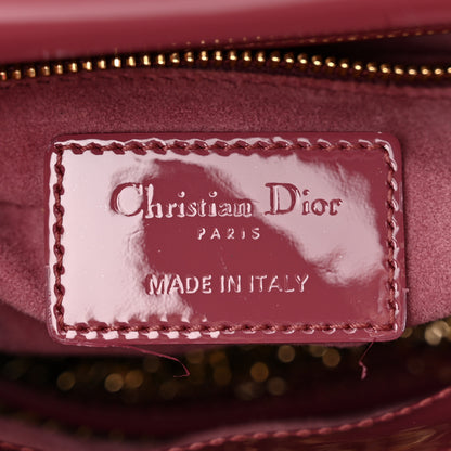 Christian Dior Patent Cannage Mini Lady Dior Dark Pink 6 of 11