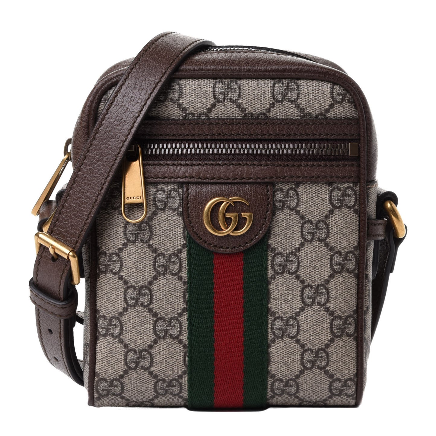 GG Supreme Monogram Web Mini Ophidia Messenger Brown