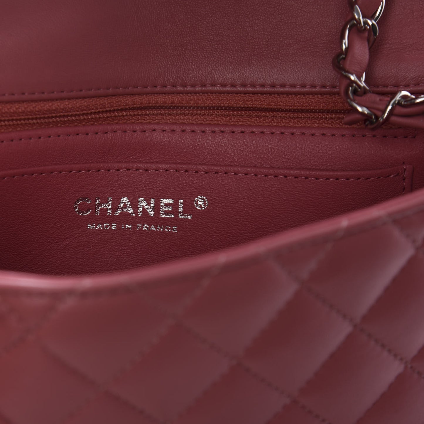 Lambskin Quilted Mini Rectangular Flap Pink