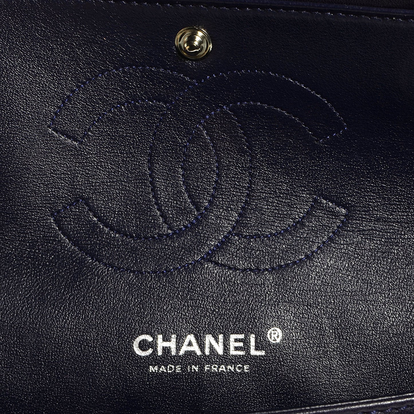 Lambskin Medium Double Flap Navy