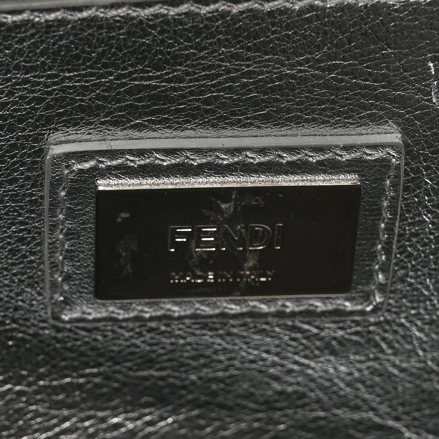 Fendi Vitello Catalan Mirror Medium Peekaboo Iconic Satchel Argento 7 of 17