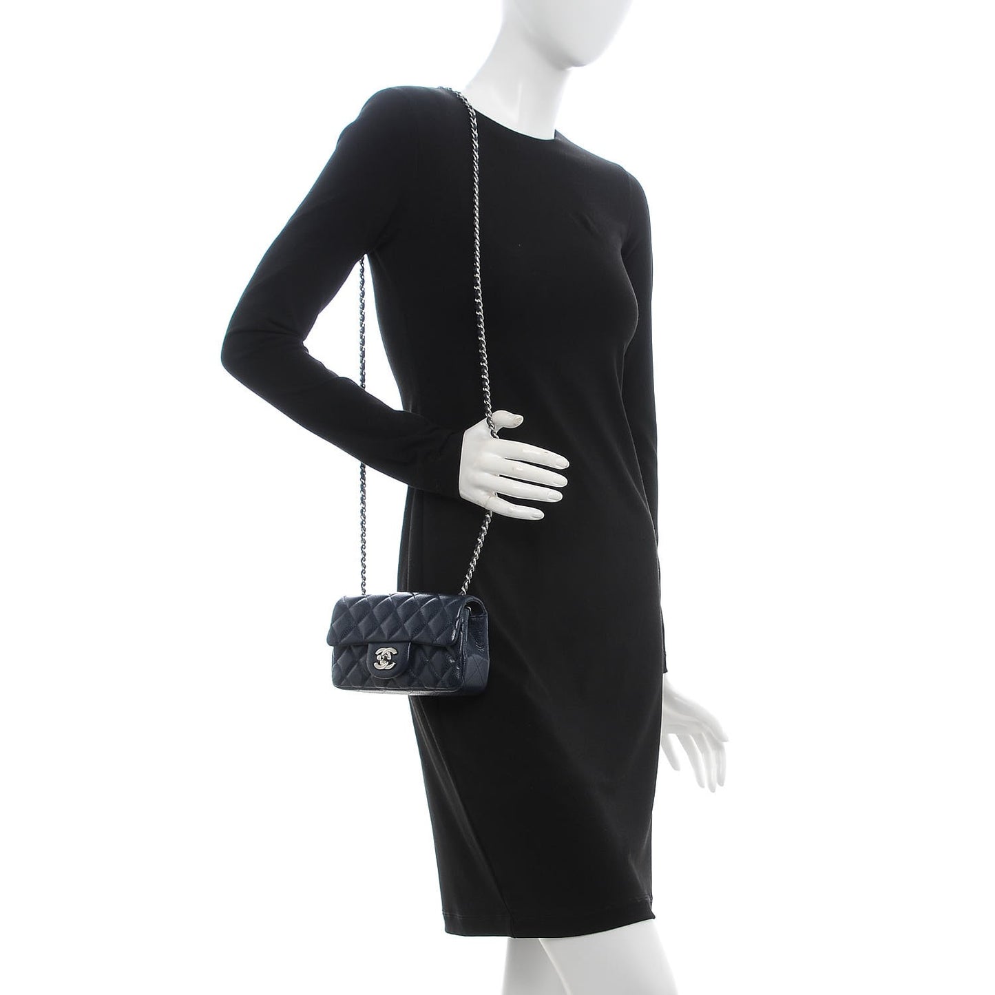 Caviar Quilted Extra Mini Flap Blue