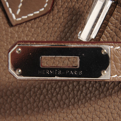 Hermes Taurillon Clemence Birkin 35 Etoupe 16 of 27
