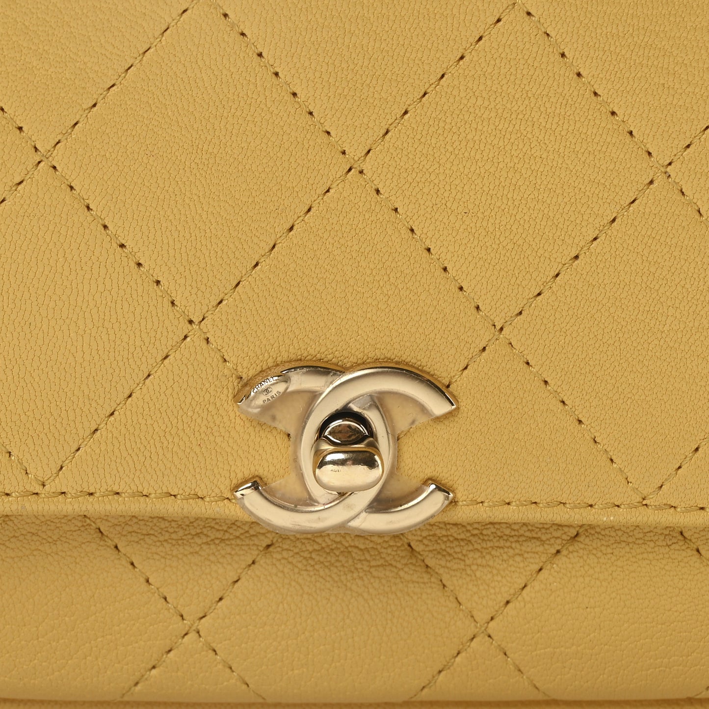 Goatskin Stitched Casual Trip Single Flap Yellow