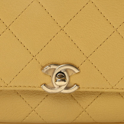 Chanel Goatskin Stitched Casual Trip Single Flap Yellow 8 of 10