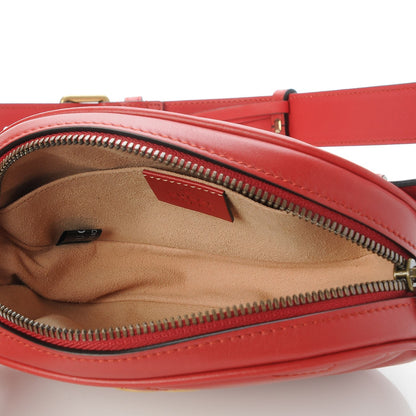 Gucci Calfskin Matelasse GG Marmont Belt Bag 85 34 Hibiscus Red 5 of 7
