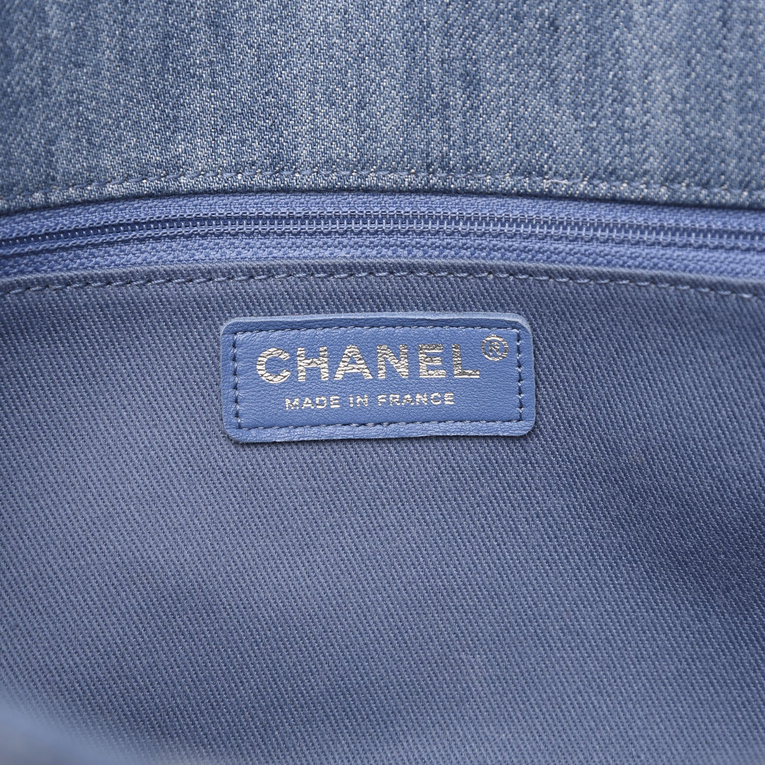 Chanel Frayed Denim Quilted Large Blue Chip Flap Blue 6 of 10