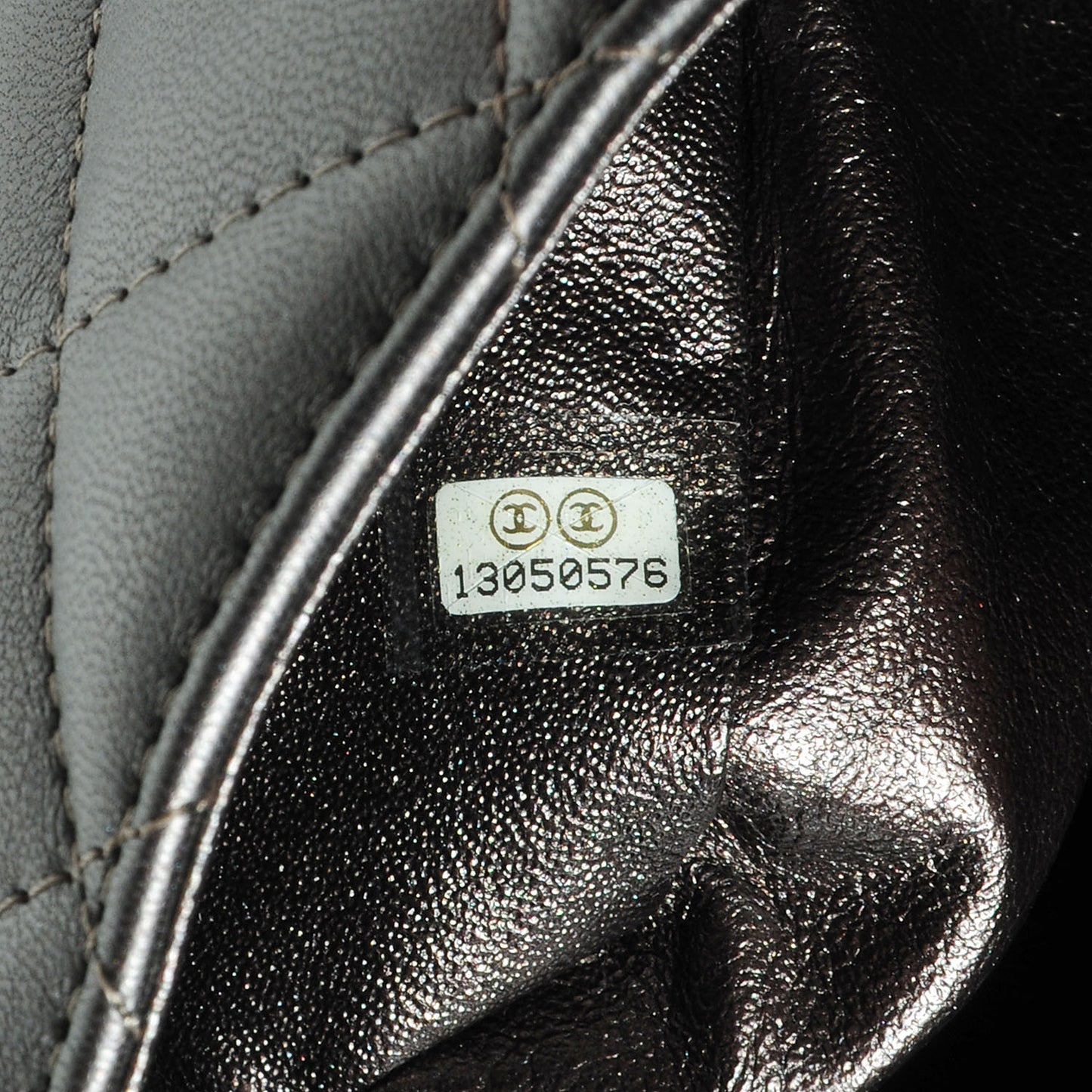 Lambskin Quilted Jumbo Single Flap Dark Metallic Grey