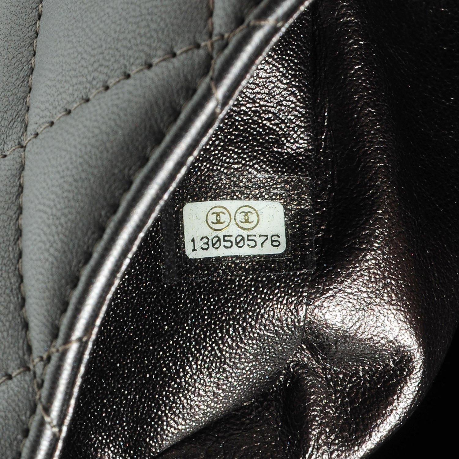 Chanel Lambskin Quilted Jumbo Single Flap Dark Metallic Grey 9 of 9