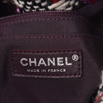 Chanel Tweed Calfskin Medium CC Chain Drawstring Tote Black Multicolor 7 of 11