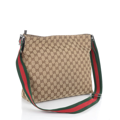 Gucci Monogram Web Medium Flat Messenger Bag Brown 3 of 7