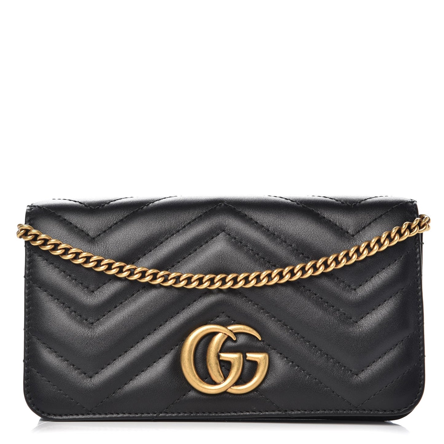 Calfskin Matelasse GG Marmont Mini Bag Black