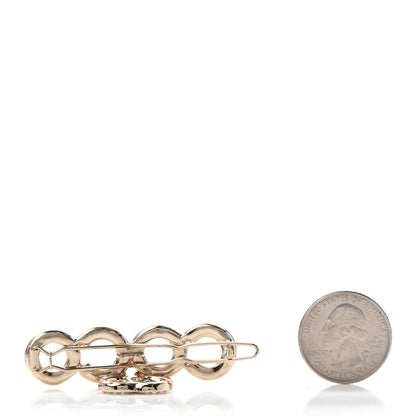 Chanel Pearl Coco CC Hair Clip Barrette Gold 2 of 4