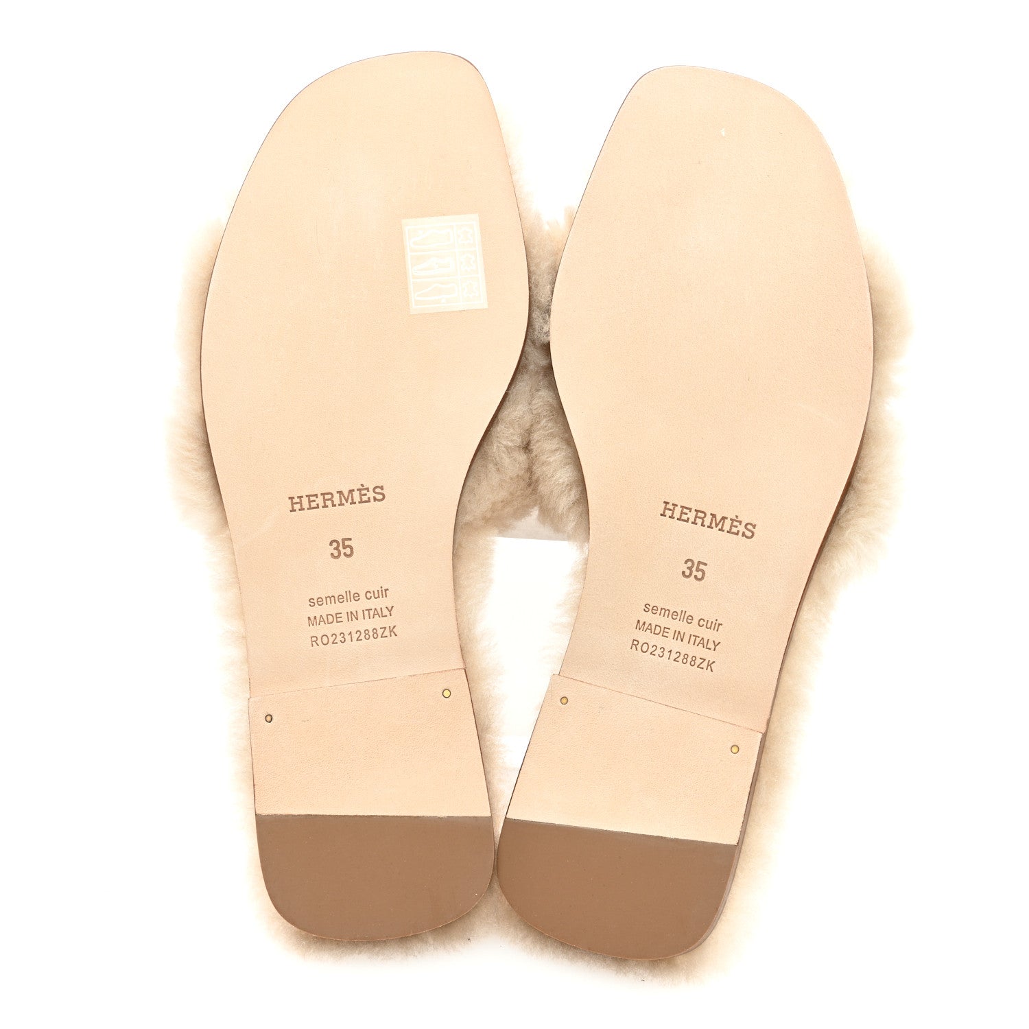 Hermes Woolskin Oran Sandals 39 Beige Argile 5 of 8