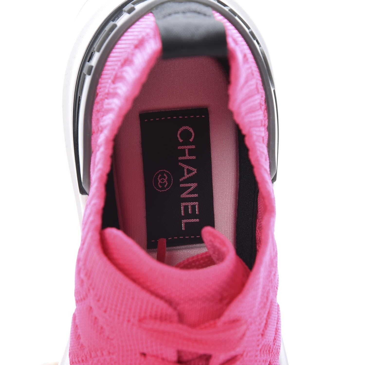 Chanel Mixed Fibers Quilted Womens CC Sneakers 37 Bright Pink 6 of 7