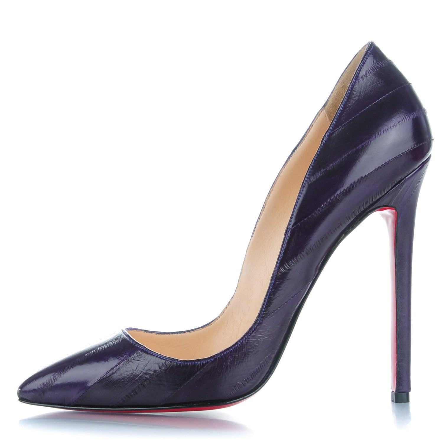 Christian Louboutin Eel Pigalle 120 Pumps 38 Purple 1 of 8