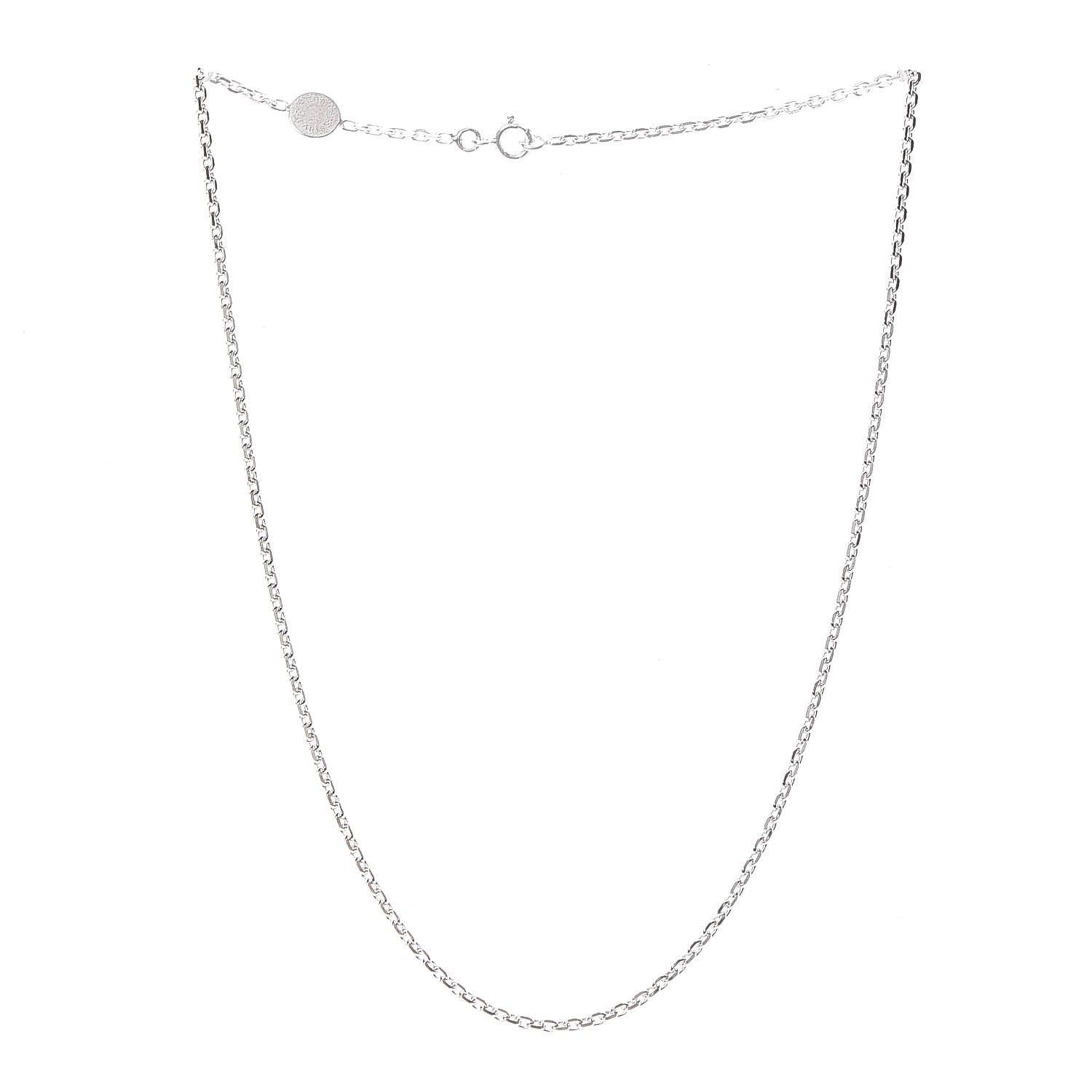 Hermes Sterling Silver Logo Stamp Necklace 3 of 6