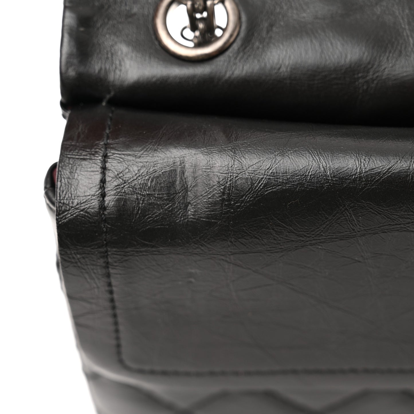 Aged Calfskin Quilted 2.55 Reissue 226 Flap Black