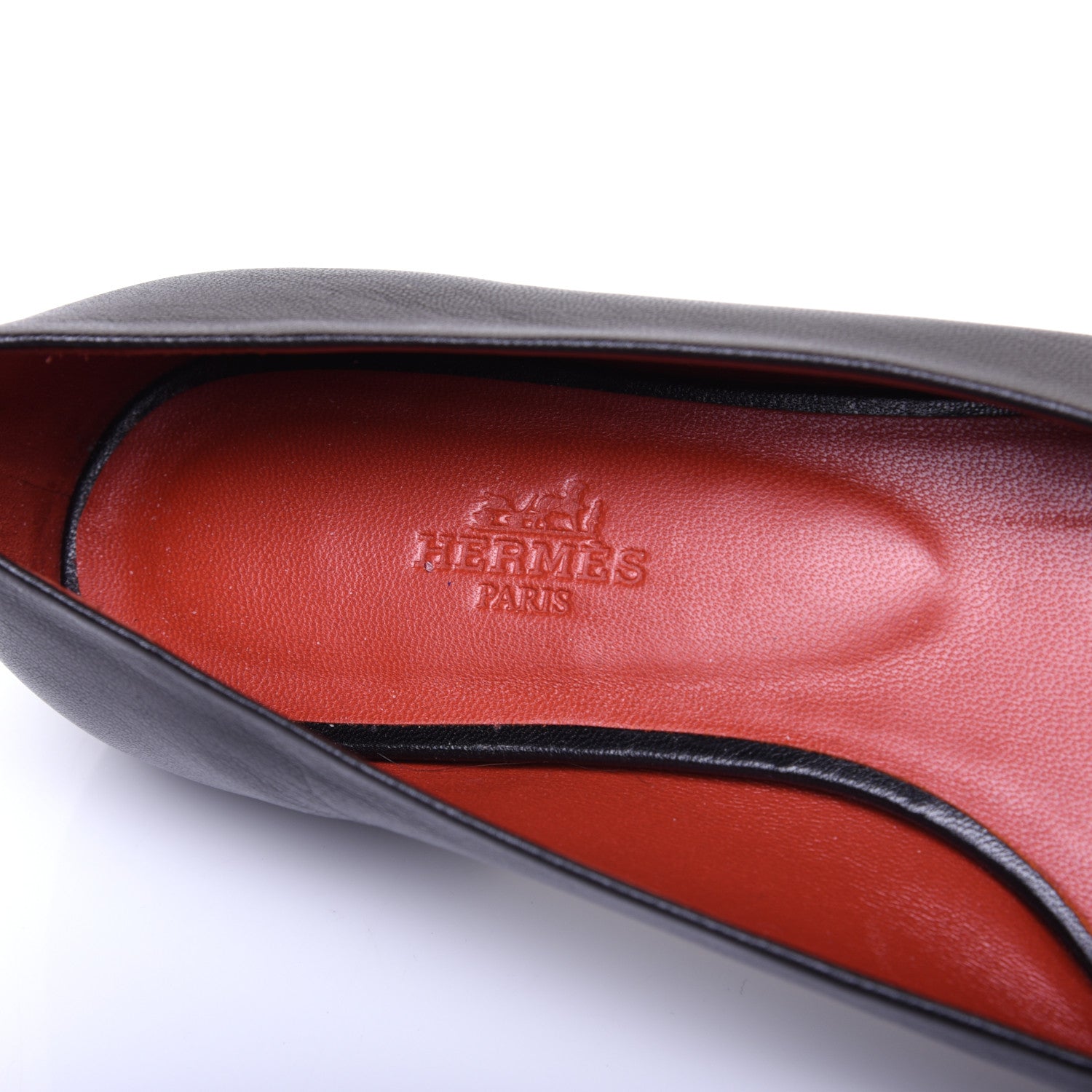 Hermes Goatskin Bilbao Ballerina Flats 37.5 Black 8 of 15