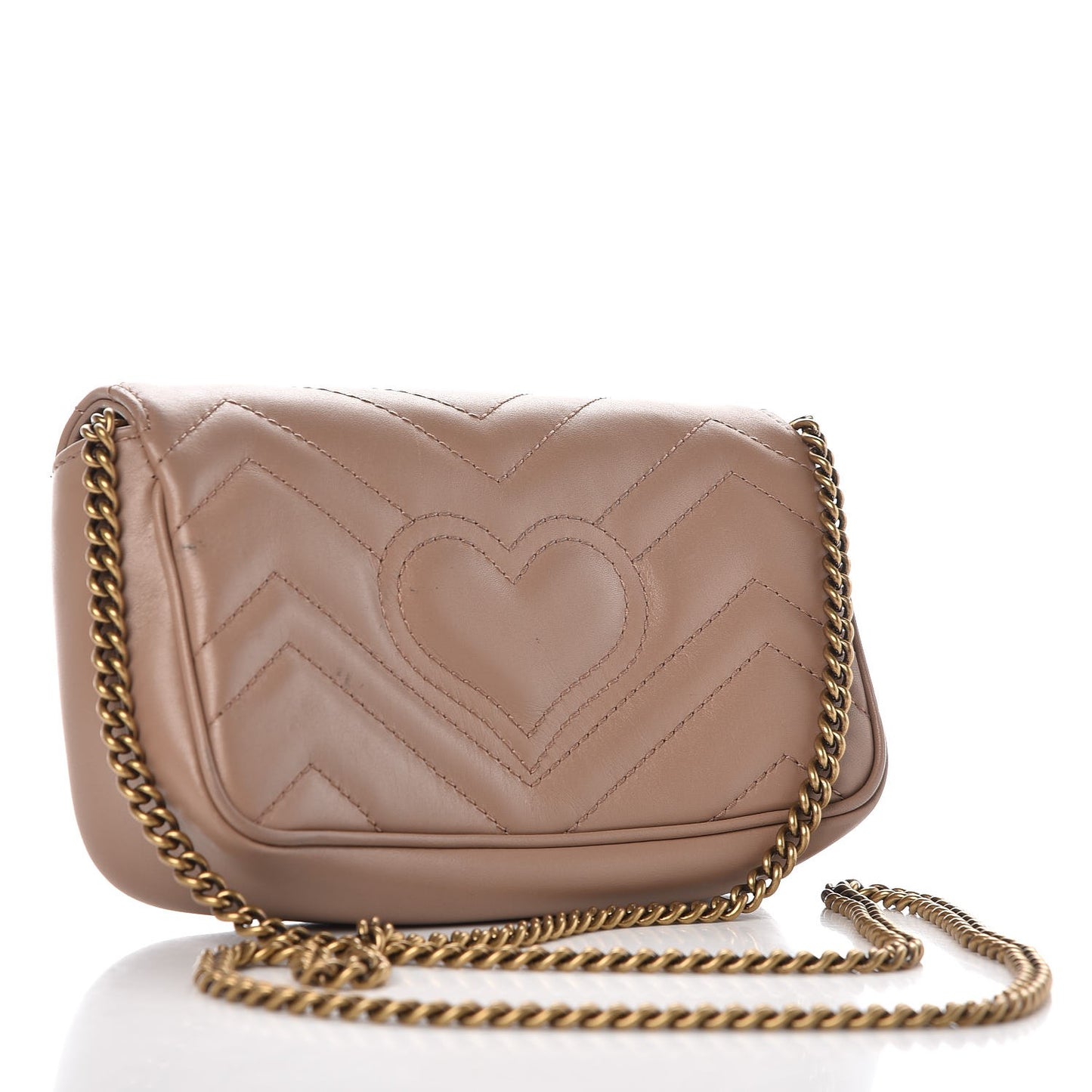 Calfskin Matelasse Super Mini GG Marmont Shoulder Bag Porcelain Rose