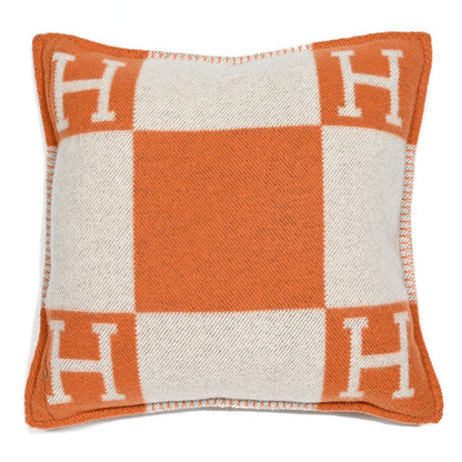 Hermes Wool Cashmere Avalon Pillow PM Ecru Potiron 2 of 3