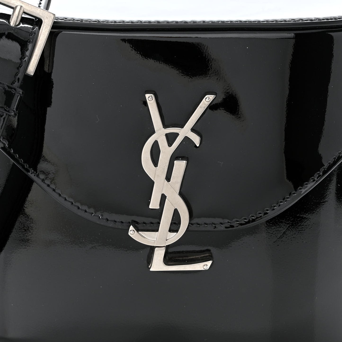 Patent Monogram June Box Bag Black