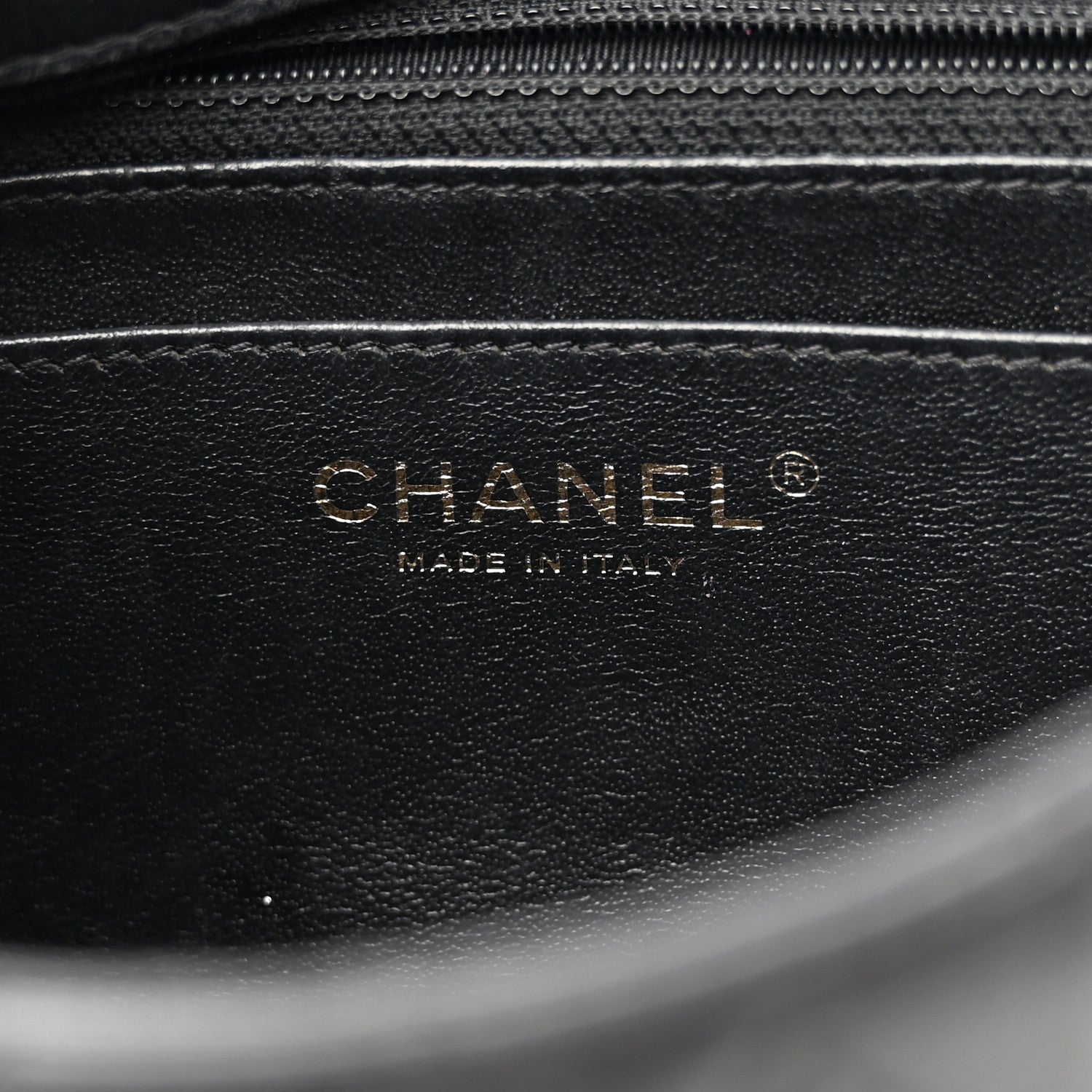 Chanel Lambskin Reverse Chevron Quilted Round Top Handle Flap Black 6 of 19