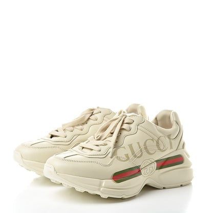 Gucci Calfskin Logo Womens Rhyton Sneakers 35 Ivory 3 of 8
