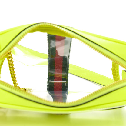 Gucci Vinyl Web Mini Ophidia Transparent Shoulder Bag Yellow Fluo 5 of 8