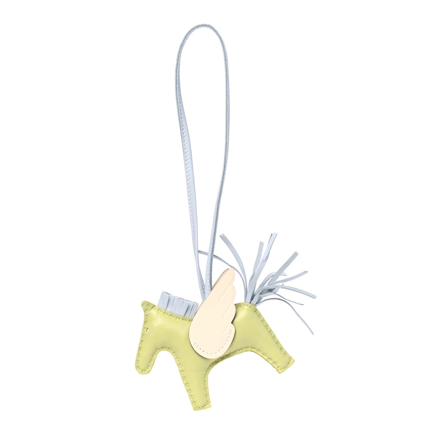 Hermes Milo Lambskin Grigri Rodeo Pegase Horse Bag Charm PM Jaune Bourgeon Bleu Brume Nata 1 of 4