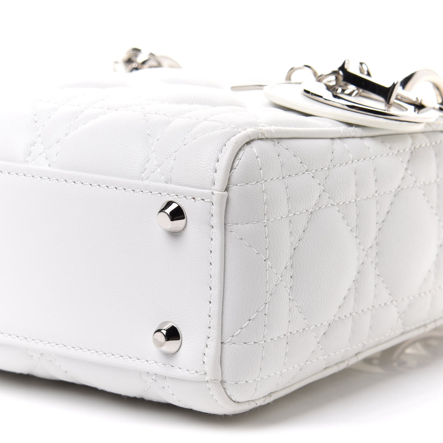 Christian Dior Lambskin Cannage Mini Lady Dior White 9 of 9