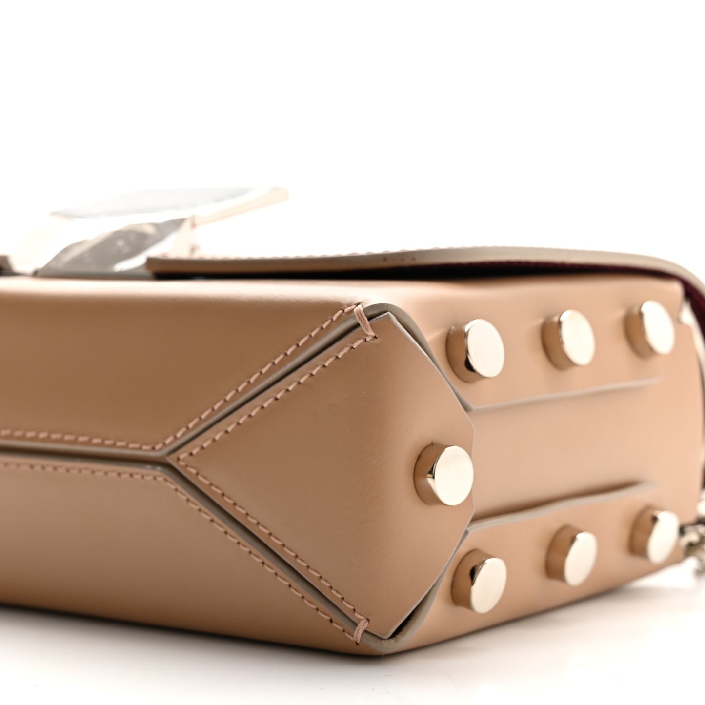 Chrome Spazzolato Lockett Petite Shoulder Bag Nude