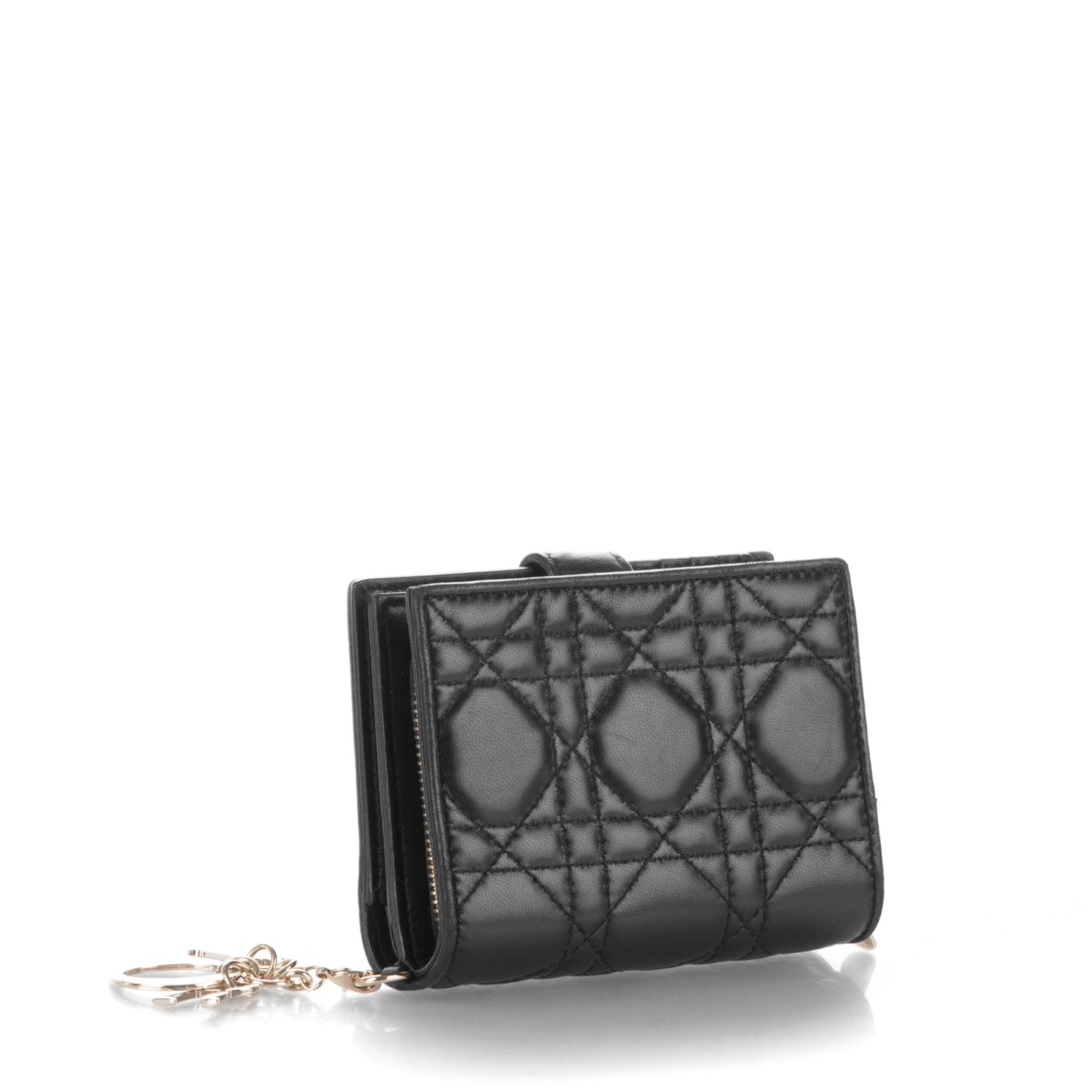 Lambskin Cannage Lady Dior Eden Wallet Black
