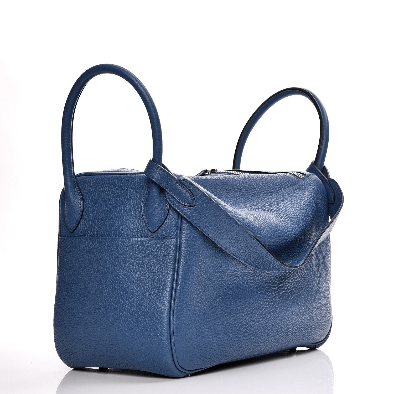 Hermes Taurillon Clemence Verso Lindy 30 Bleu Agate Gris Mouette 3 of 8