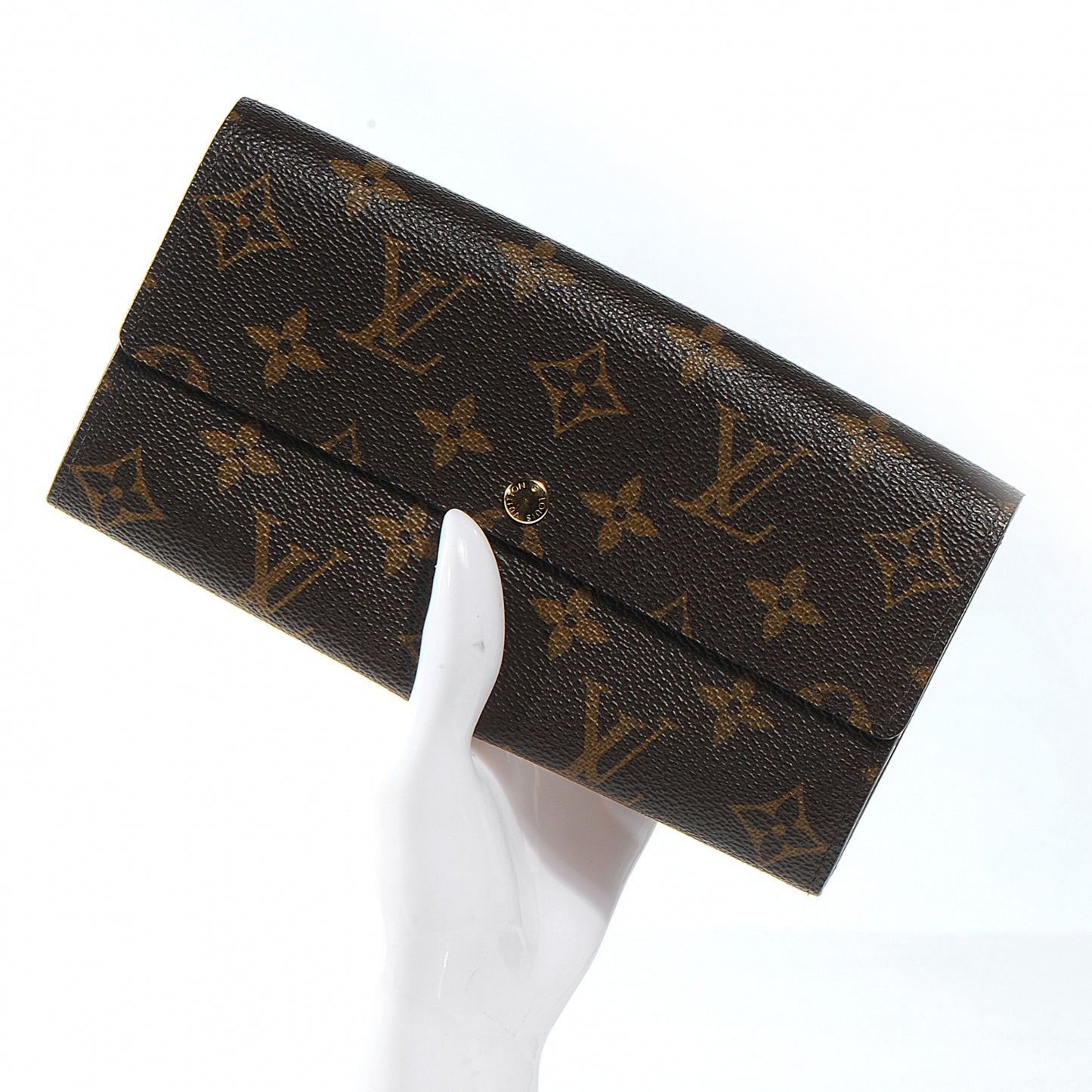 Monogram Leopard Sarah Wallet Blanc Corail
