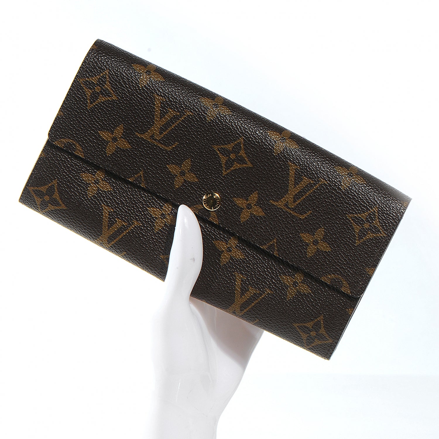 Louis Vuitton Monogram Leopard Sarah Wallet Blanc Corail 2 of 7