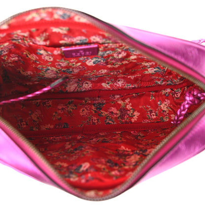 Gucci Laminated Nappa Trapuntata Small Zumi Shoulder Bag Fuxia 5 of 10