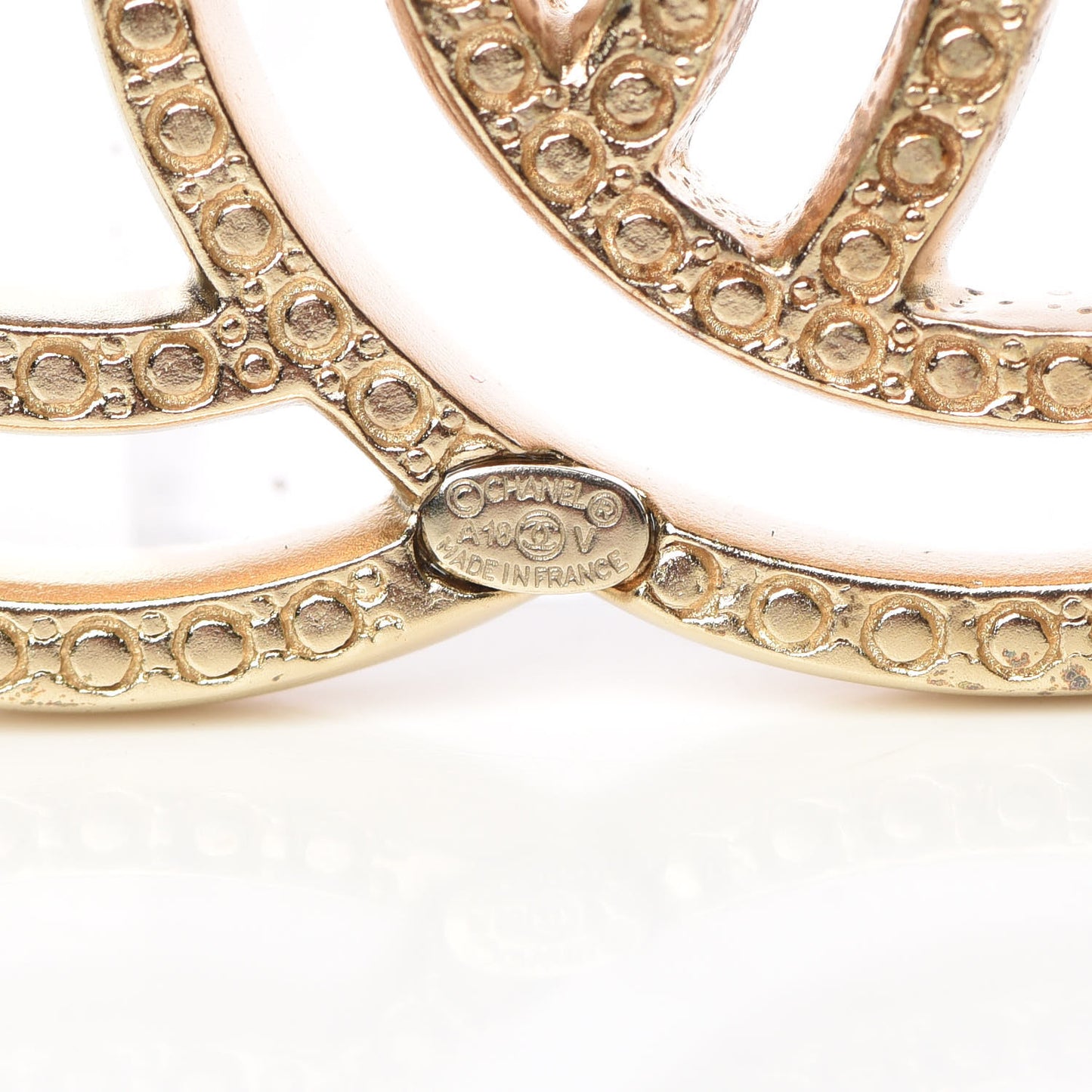 Crystal CC Brooch Light Gold