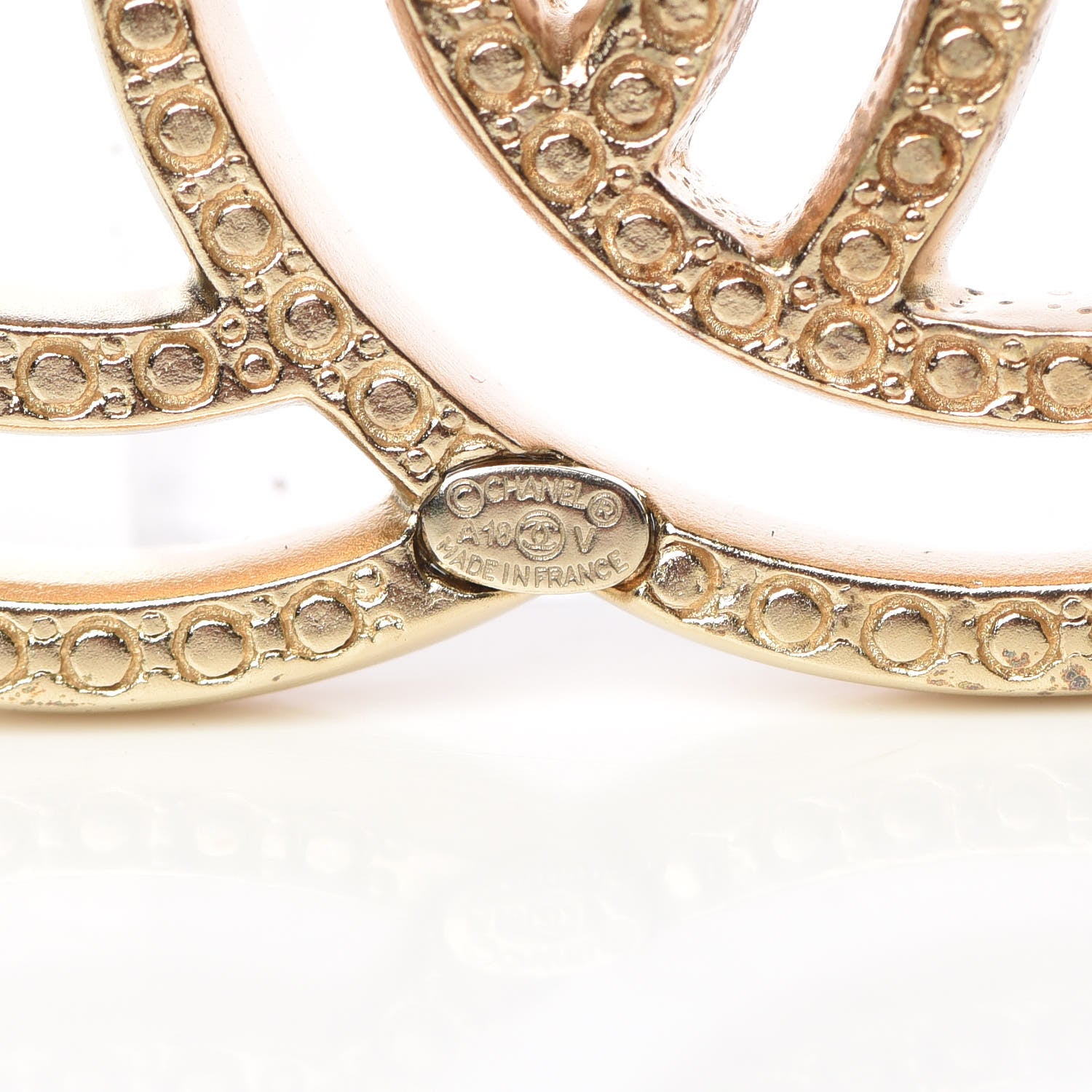Chanel Crystal CC Brooch Light Gold 4 of 5