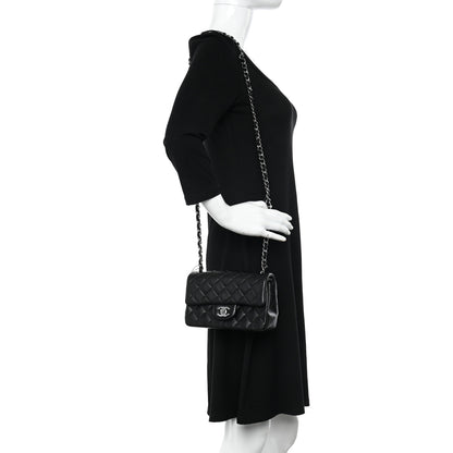 Chanel Lambskin Quilted Mini Rectangular Flap Black 2 of 10
