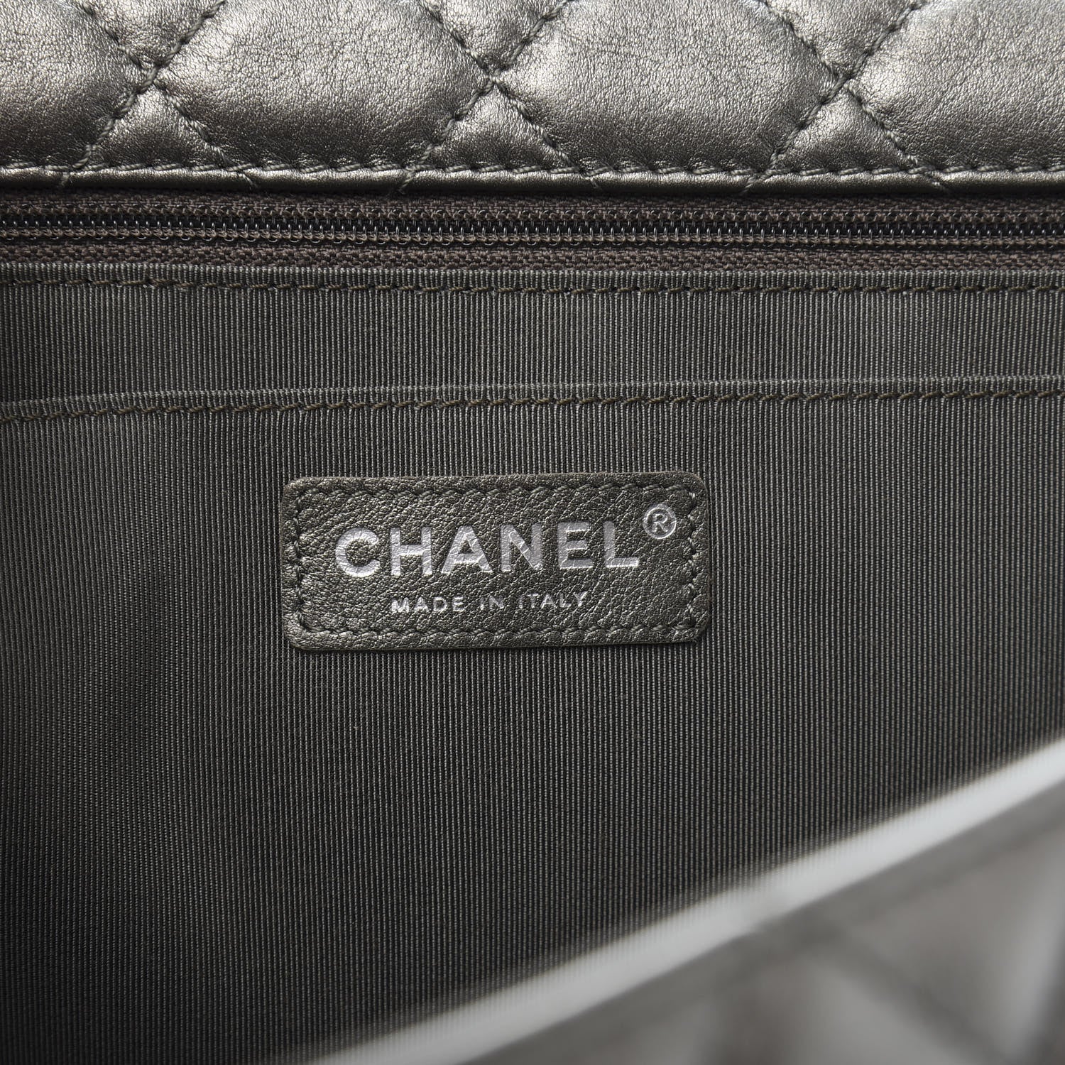Chanel Metallic Calfskin Quilted Small XXL Travel Flap Bag Dark Silver 6 of 11