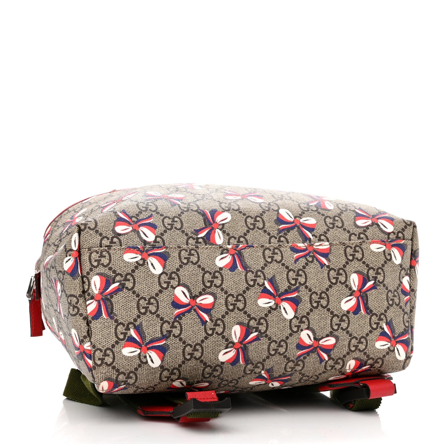 GG Supreme Monogram Sylvie Bow Print Childrens Backpack Red